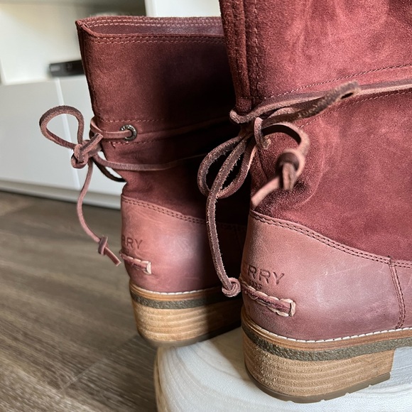 Sperry Maya Ronan Mid Calf Slouchy Leather Boot in Rust 7 - Picture 11 of 15